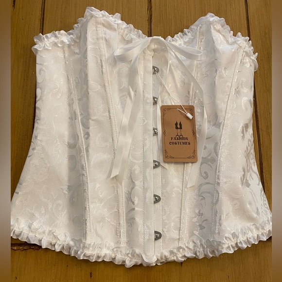 Women’s Corset New White Medium Large Costume - Picture 1 of 13